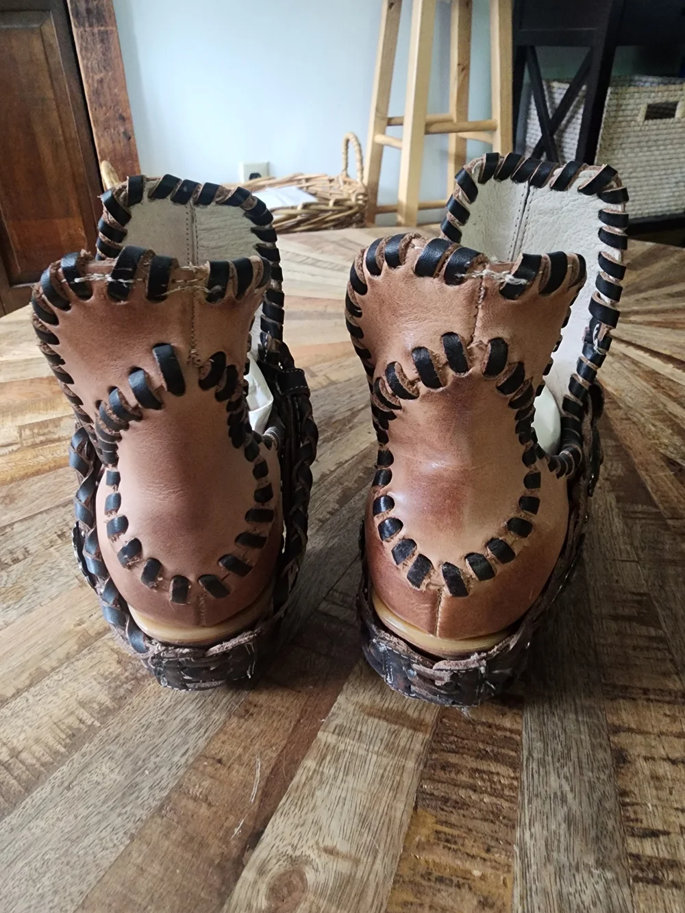 freebird Whimsical Tan Leather Western Ankle Boots with Decorative Concho Strap